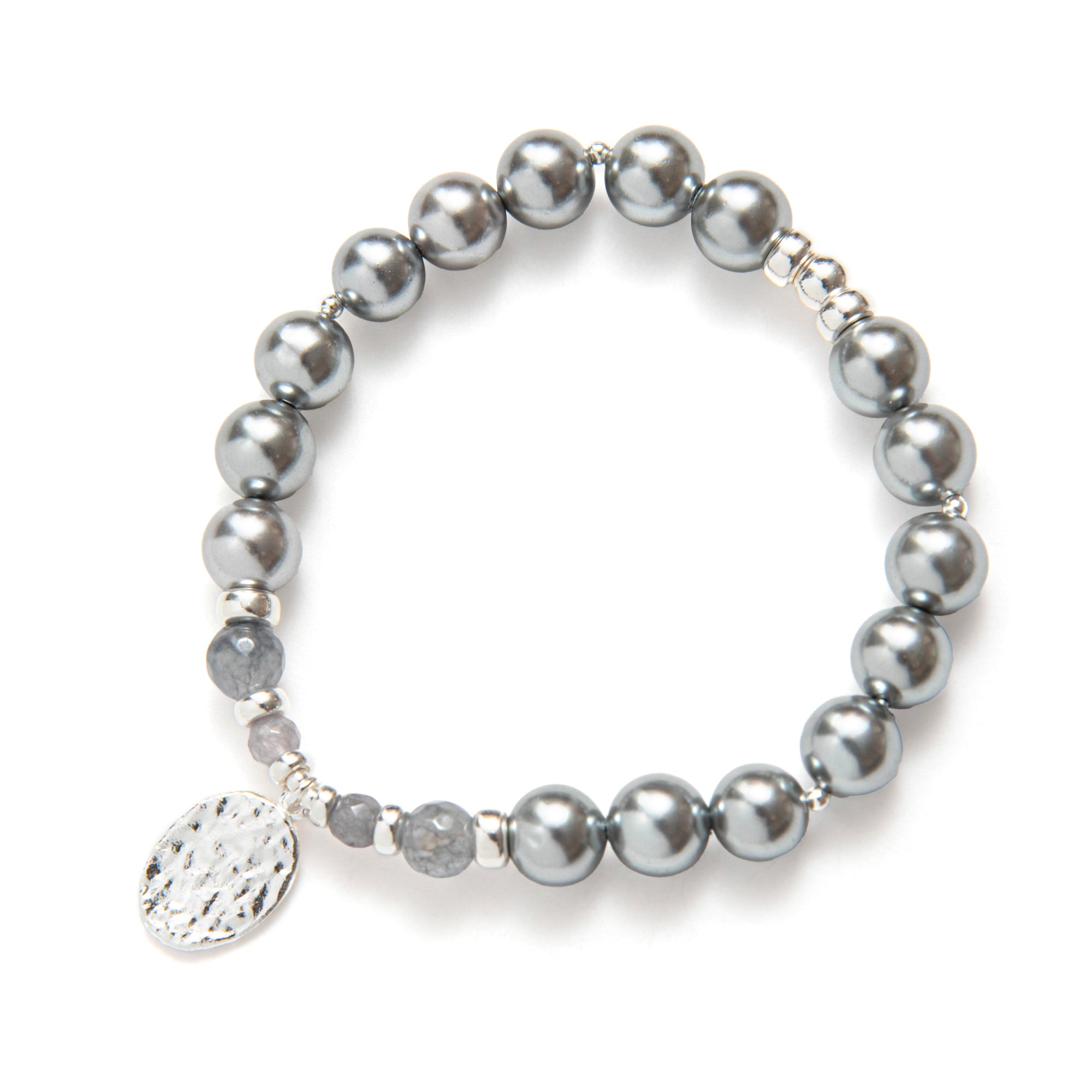 bracelet in sterling silver, with grey mother-of-pearl