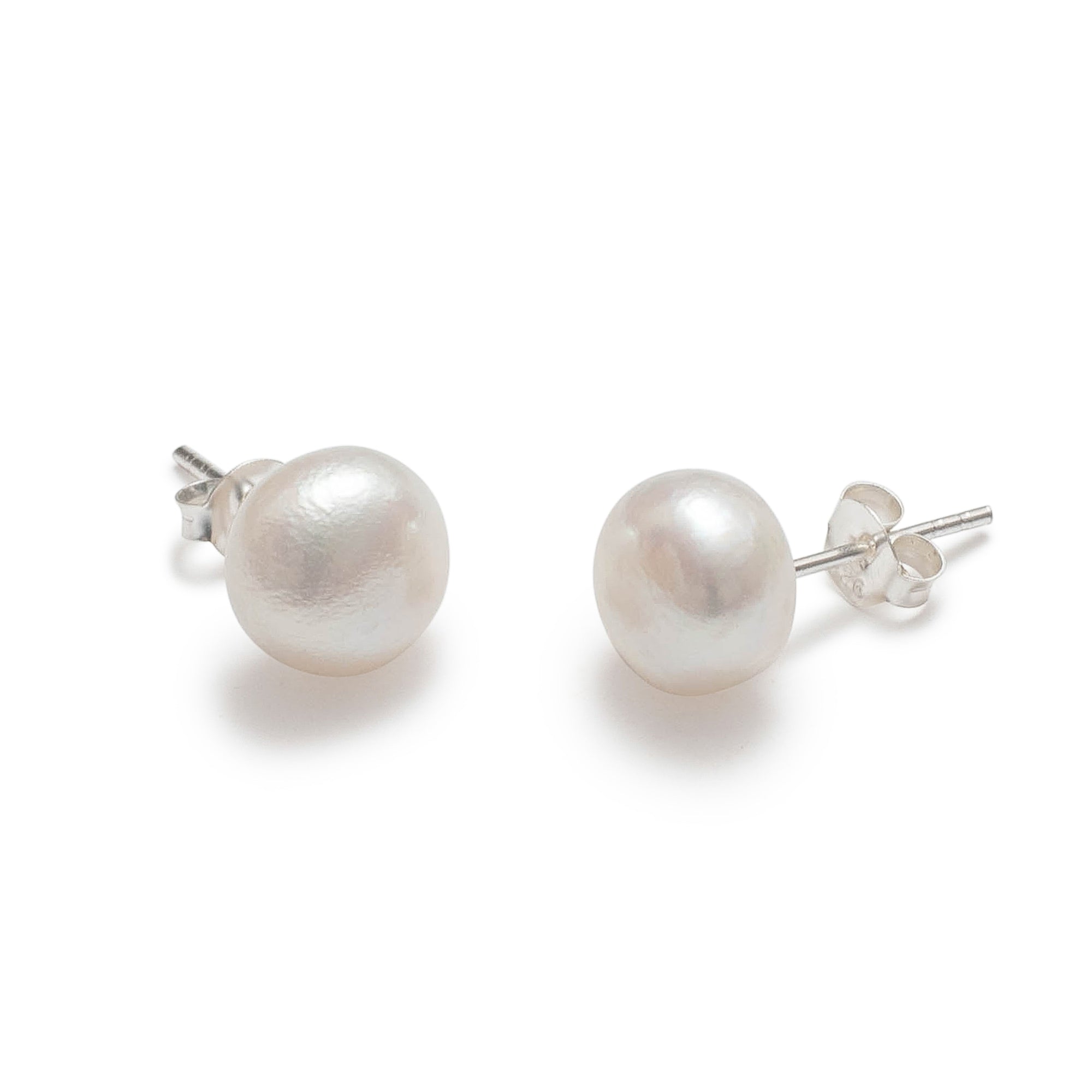 Women&#39;s Earrings White Freshwater Pearl 9mm handcrafted in canada  