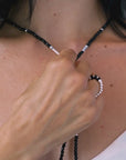 Be Silky Long Necklace - Black Velvet