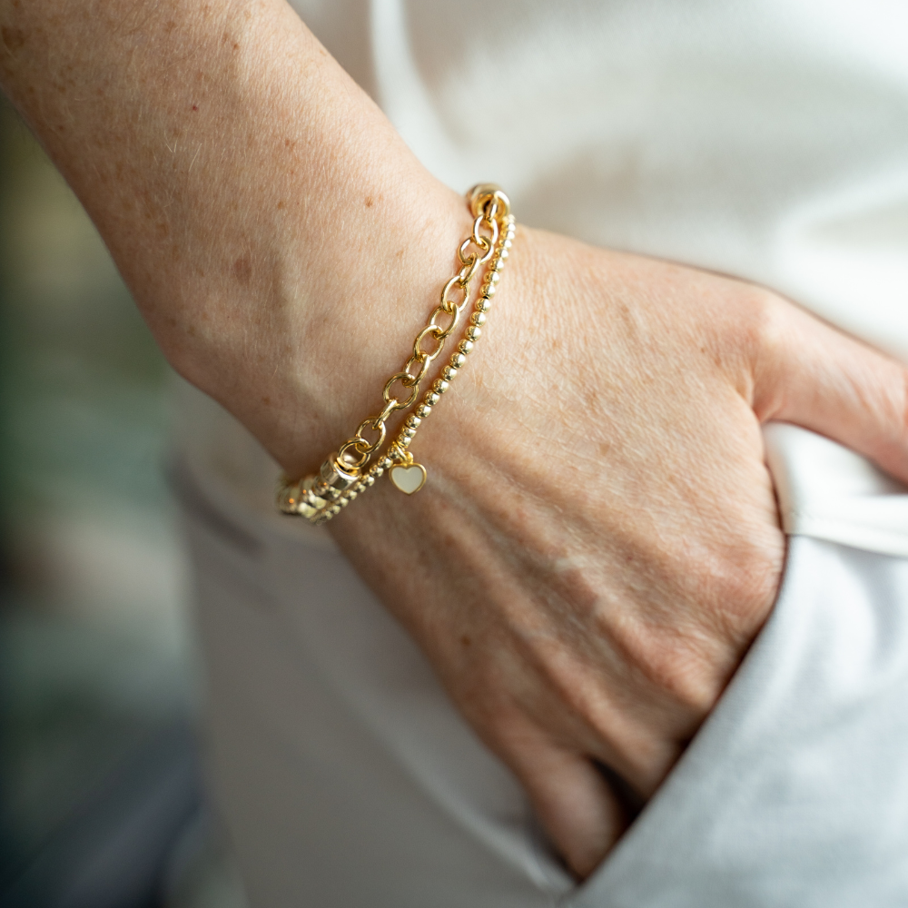 be blushing women's bracelet mother-of-pearl sterling silver 14kt gold vermeil handcrafted in canada  