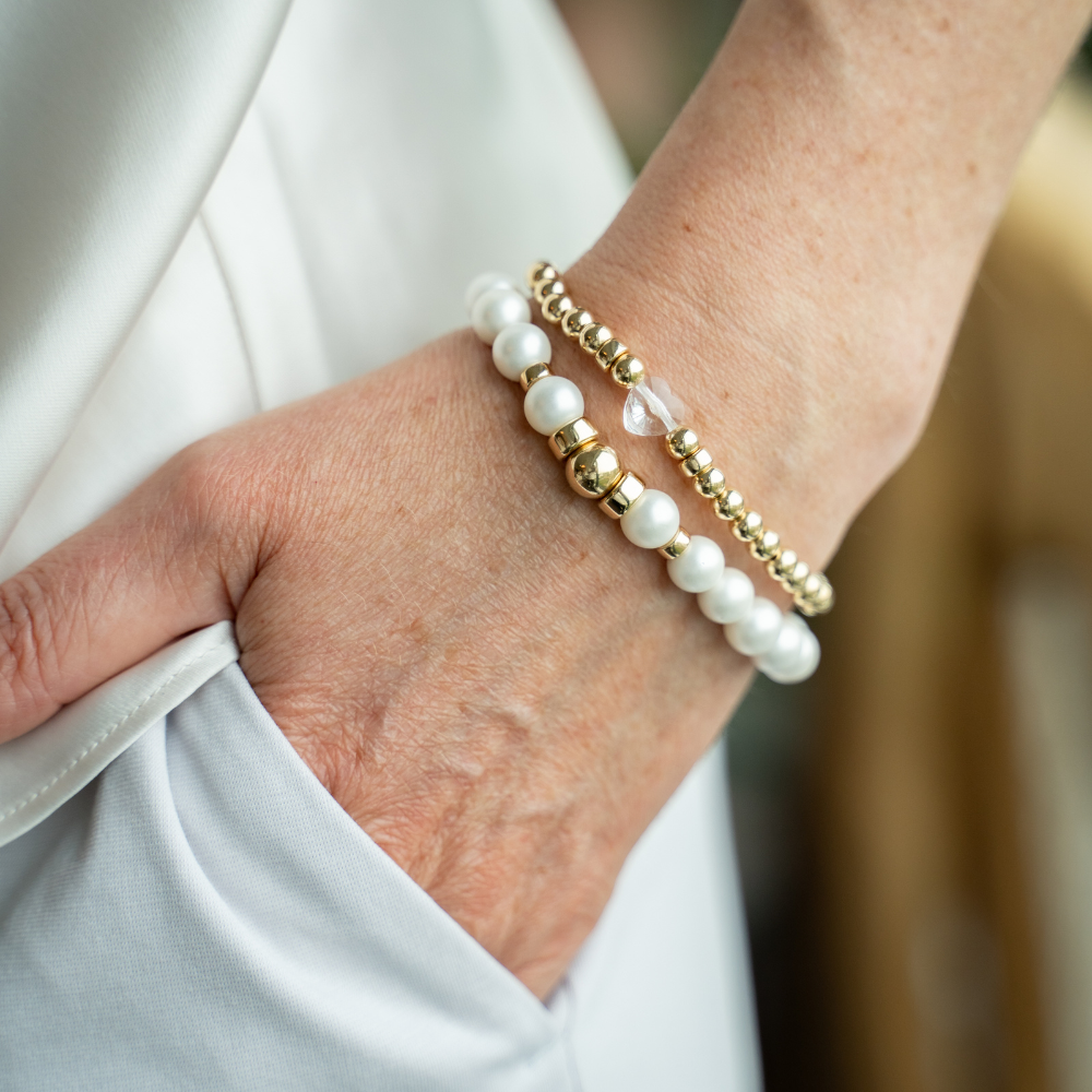 be timeless women&#39;s bracelet sterling silver 14kt gold vermeil mother-of-pearl handcrafted in canada  